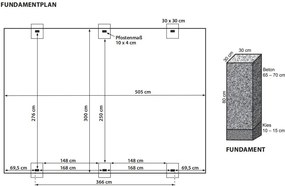 Prístrešok na auto BestBerg BBCP-CP7 / 15,2 m² / 505 × 300 × 219 cm / antracit/sivá