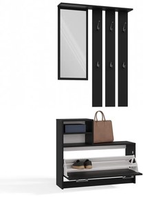 Predsieňová zostava Vayan 1 (čierna) (so zrkadlom). Akcia -18%. Vlastná spoľahlivá doprava až k Vám domov. 1132526