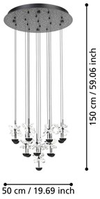 Eglo 390277 - LED Stmievateľný luster na lanku PIANOPOLI LED/27W/230V 3000K