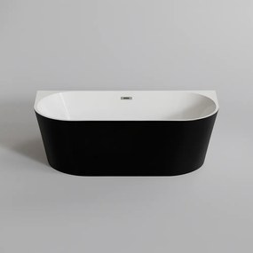 LANA polovoľne stojaca vaňa, pri stene, čierno-biela, 170x75x58 cm