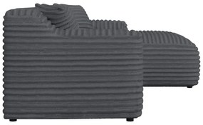 Tmavosivá menčestrová rohová pohovka (pravý roh/s leňoškou) Martin – Ropez