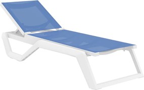 RIO PRO záhradné lehátko white/blue