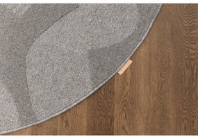 Sivý vlnený okrúhly koberec ø 200 cm Morphic Botanica – Agnella