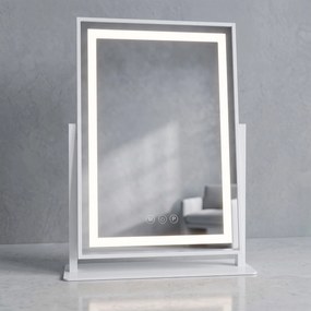Rea LUMI, kozmetické LED zrkadlo 30x40cm, biely rám, HOM-01800