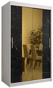 Skriňa Platinum T1 120 biely mramor/čierna