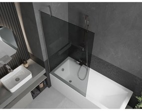 Mexen Next, vaňová zástena 1-krídlová 100 x 150 cm, fixné krídlo, 6 mm šedé sklo, chrómový profil, 895-100-000-00-40-01