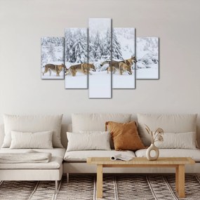 Obraz - Vlci v horách (150x105 cm)