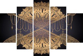 Obraz - Zlatá mandala s šípmi (150x105 cm)
