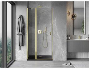 Mexen MIST, 1-krídlové sprchové dvere (1d+1s) 105x200 cm, 6mm číre sklo, zlatý profil, 8A4-105-000-50-00