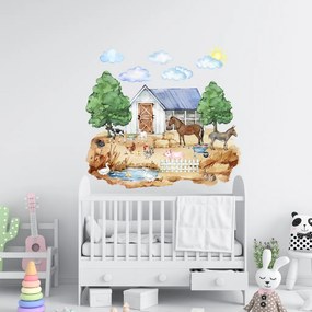PIPPER. Farma - textilná nálepka na stenu Veľkosť: 120x110 cm