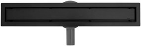 Rea Lineárny nerezový odtokový žľab NEO BLACK PRO 80 cm s 360° stupňovým sifónom, čierny, REA-G8907
