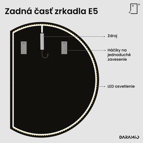 Polkruhové zrkadlo s LED osvetlením E5