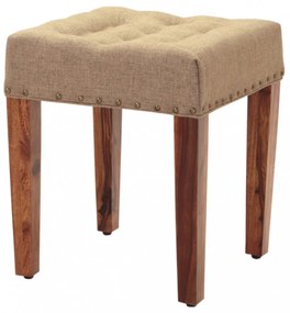 Polstrovaný taburet s poťahom 40x45x40 indický masív palisander Orech