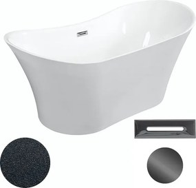 Besco Akrylátová voľne stojaca vaňa Amber Glam G 170x80 BESCO-Typ výpuste: Click-Clack s prepadom, čierna, BESCO-Rozmery: 170x80, BESCO-Farba: Biela/…