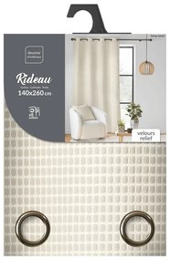 Béžový zamatový záves 140x260 cm Swing – douceur d'intérieur