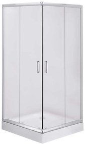 Deante Funkia, štvorcový sprchový kút 90x90 cm, výška 185cm, 5mm matné sklo, chrómový profil, KYC_641K