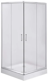 Deante Funkia, štvorcový sprchový kút 90x90 cm, výška 185cm, 5mm matné sklo, chrómový profil, KYC_641K