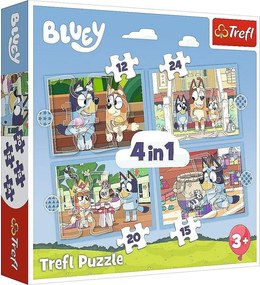 Trefl Puzzle 4v1 Bluey a jeho svet 28,5 x20, 5cm v krabici
