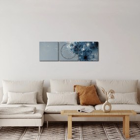 Obraz - Nežné kvety (s hodinami) (90x30 cm)