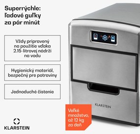 Klarstein Metropolitan, výrobník ľadu, 12 kg/24 h, digitálny displej