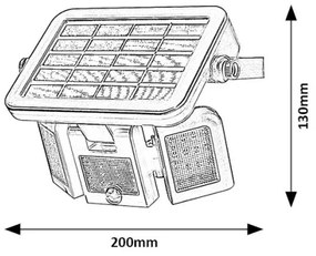 Rabalux 77020 - LED Solárny reflektor so senzorom LIHULL LED/9,6W/3,7V IP44