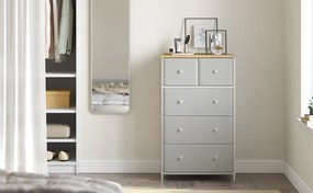 Komoda so zásuvkovými boxmi HALLY 53x93 cm, dub/biela