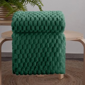 Hrubá deka zelenej farby s moderným vzorom Šírka: 150 cm | Dĺžka: 200 cm