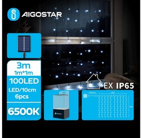 Aigostar B.V. Aigostar - LED Solárna vianočná reťaz 100xLED/8 funkcií 4x1m IP65 studená biela B10201JF5