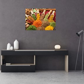Sklenený obraz - Korenie z celého sveta (70x50 cm)
