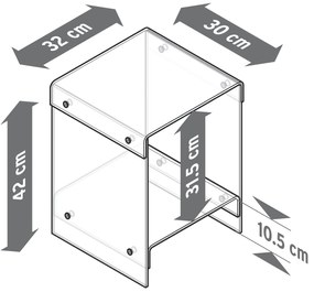 Odkladací stolík z akrylového skla