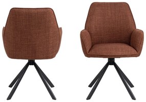 Čalúnené jedálenské kreslá v súprave s podrúčkami 2 ks v tehlovej farbe Glenda – Actona