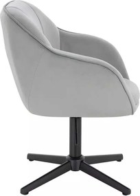 LuxuryForm DESIGN Stolička AVOLA VELUR na čiernom kríži - svetlo šedá