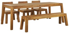 Set záhradného nábytku LIVIGNO (svetlé drevo) (s lavicami) (pre 6 osôb). Vlastná spoľahlivá doprava až k Vám domov. 1026905