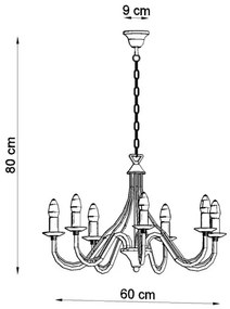 Luster na reťazi MINERWA 7 7xE14/40W/230V čierna