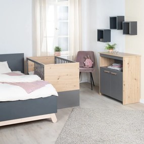 Postieľka v sivej a prírodnej farbe 60x120 cm Anna – Roba