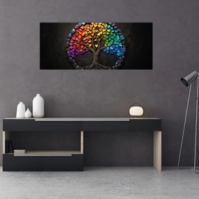 Obraz – Strom plný farebných sŕdc (120x50 cm)