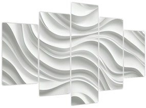 Obraz - 3D biele vlny (150x105 cm)