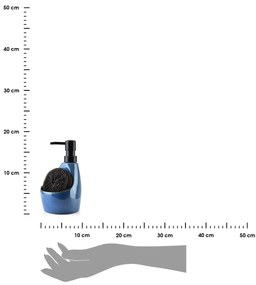 Dávkovač mydla Sansa, modrá/s čiernymi prvkami, 400 ml