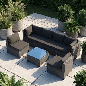 Modulový ratanový záhradný set so stolíkom XL2501 v sivej farbe