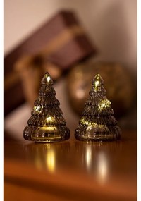 Tmavohnedé svetelné dekorácie v súprave 2 ks na baterky ø 6,5 cm Lucy Tree – Sirius