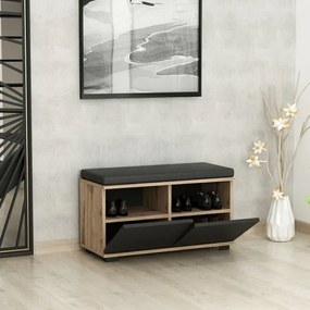 Skrinka na topánky DRAGO 42x80 cm čierna/orech