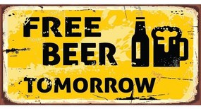Ceduľa Free Beer Tomorrow