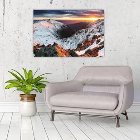Obraz - Zimná horská panoráma (90x60 cm)