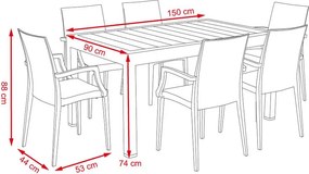 Set záhradného nábytku 7-dielny Avenberg SAONA - Čierna