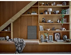 Čierna/béžová deka z recyklovanej bavlny 130x160 cm Salobre – Bloomingville