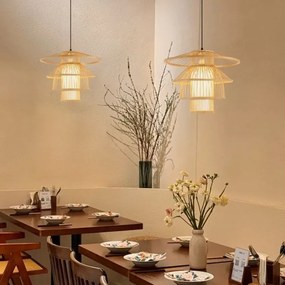 Immax 08255L - Luster na lanku PINCHOS 1xE27/40W/230V pr. 50 cm bambus