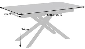 Rozťahovací keramický stôl Halia 160-200 cm mramor antracit