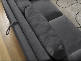 Čierna pohovka na každodenné spanie/rozkladacia 220 cm Cocoone – Bobochic Paris