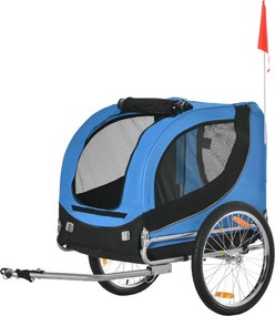 PawHut Psí Príves na Bicykel - Preprava Psov modrá+čierna 130 x 73 x 90 cm | Aosom