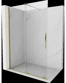 Mexen Velar sprchová stena posuvná Walk-in 150 x 200 cm, transparentné 8 mm, zlatá - 871-150-000-03-50